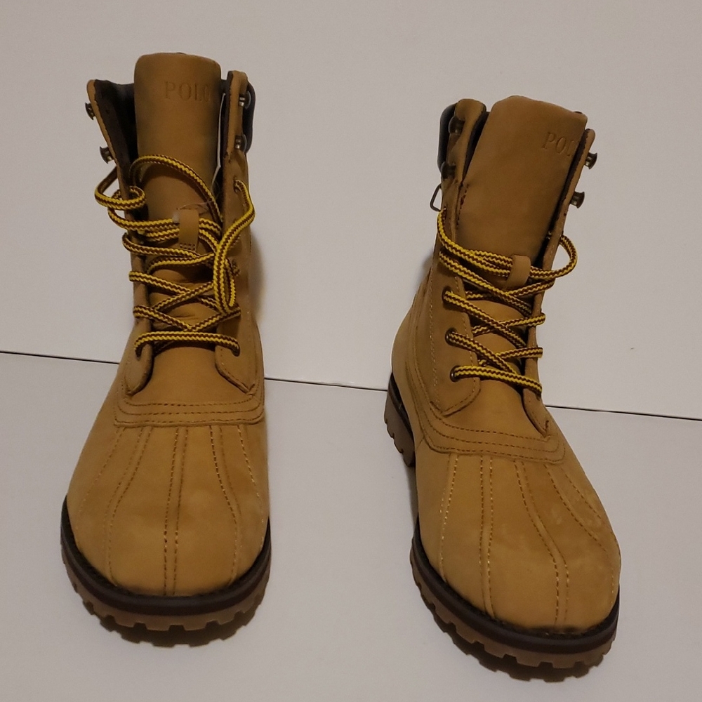 Polo by Ralph Lauren Tan Lace-Up Men's Boots